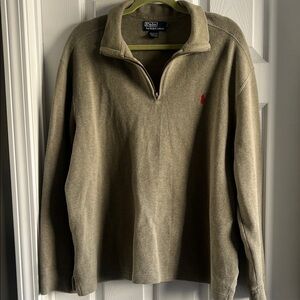 Polo by Ralph Lauren Men's Khaki Zip-Up Sweater